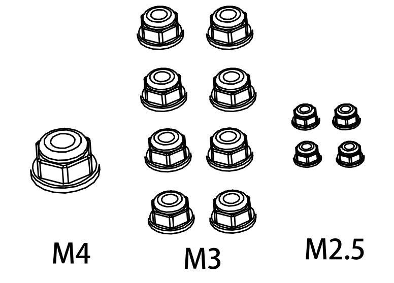 Absima Nut Set M4*1/M3*8/M2.5*4 1610160