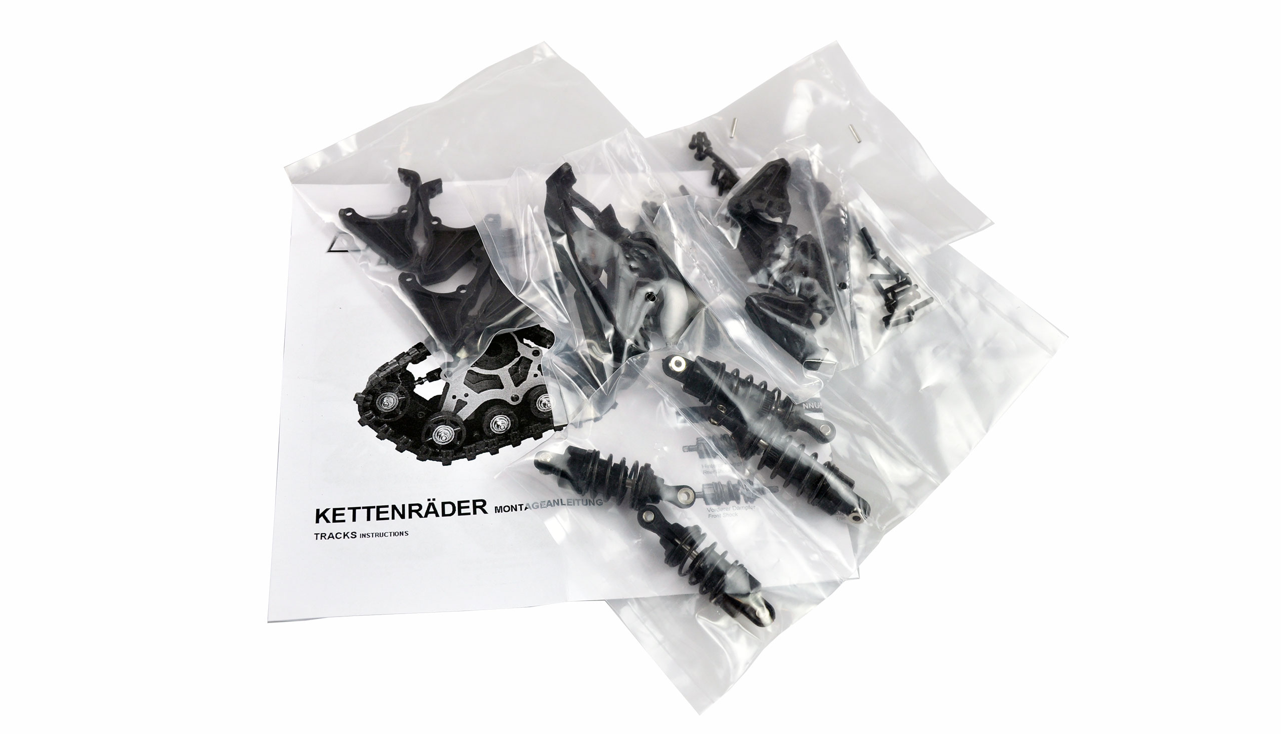 Amewi Kettenfahrwerk mit Dämpfungssystem schwarz, 4 Stück 28362
