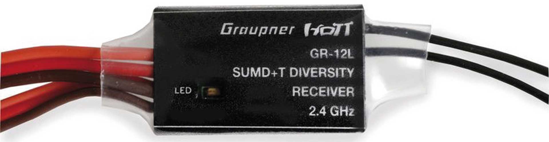 GRAUPNER GR-12L SUMD+T 2 Antennen 2.4 GHz Empfänger S1051