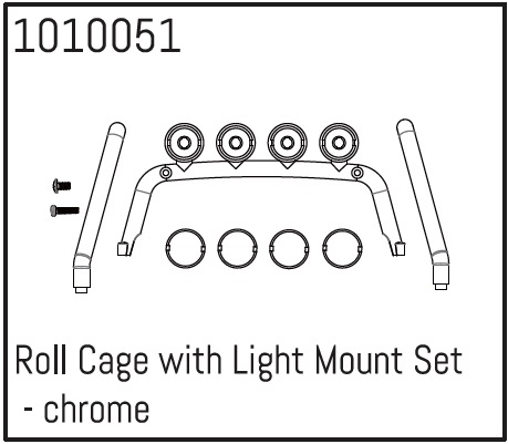 Hobby Plus Roll Cage with Light Mount Set - chrome 240161