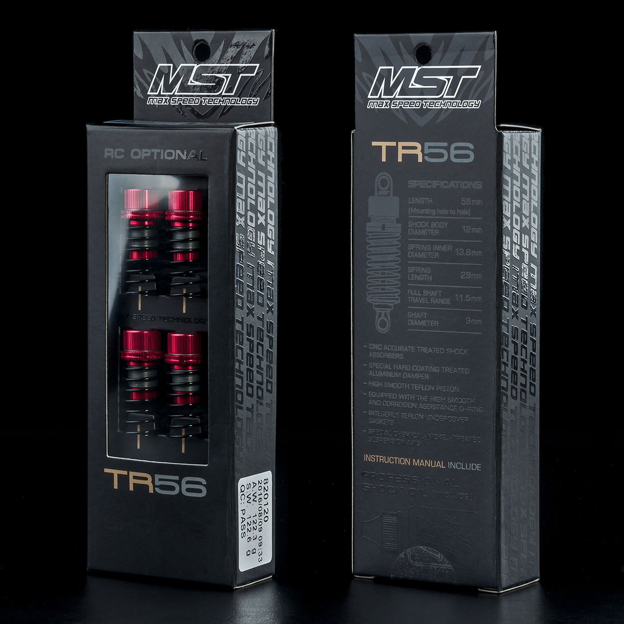 MST TR56 Alum. damper set (red) (4) 820120R