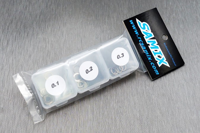 SAMIX 30Stück 4x6x0.1,0.2,0.3 (mit 3 kleinen Plastik-Boxen) für Shim set SS-3004
