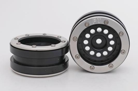 Metsafil Beadlock Wheels PT-Bullet Schwarz/Silber 1.9 (2 St.)  MT0020BS