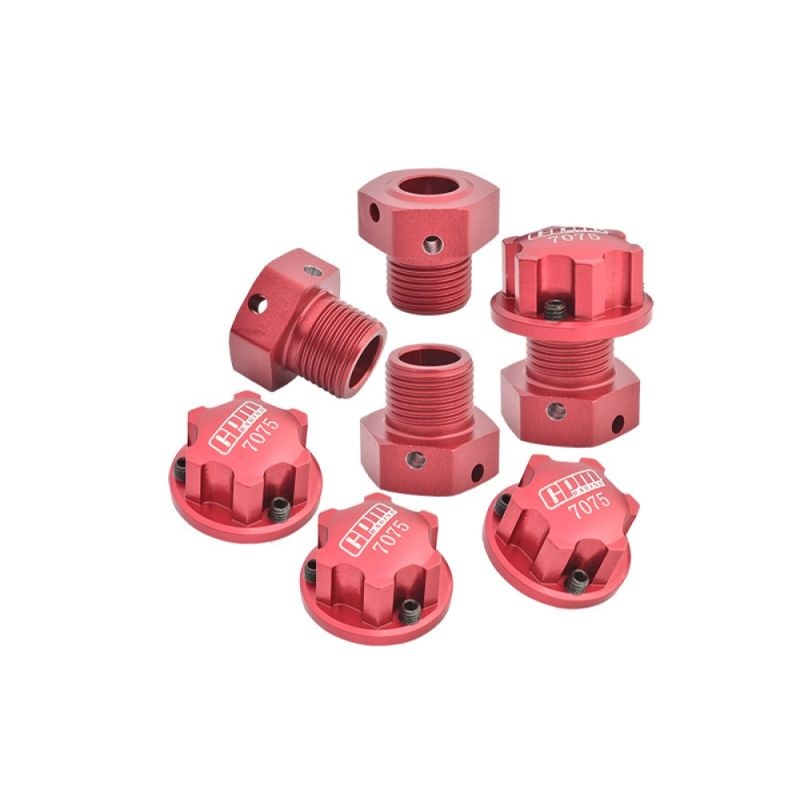 GPM Alu-Radmitnehmer mit Muttern rot (4) ARRMA Krat, Tal, Typh, Sent, Out, Notor, Limi MAK010R