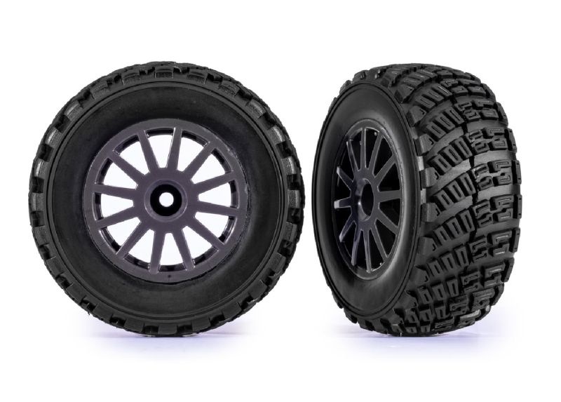Traxxas Gravel Pattern Reifen auf 2.2/3.0 Felgen grau (2) Rally, 4x4 v/h & 2WD hinten (TSM rated) 7473-GRAY