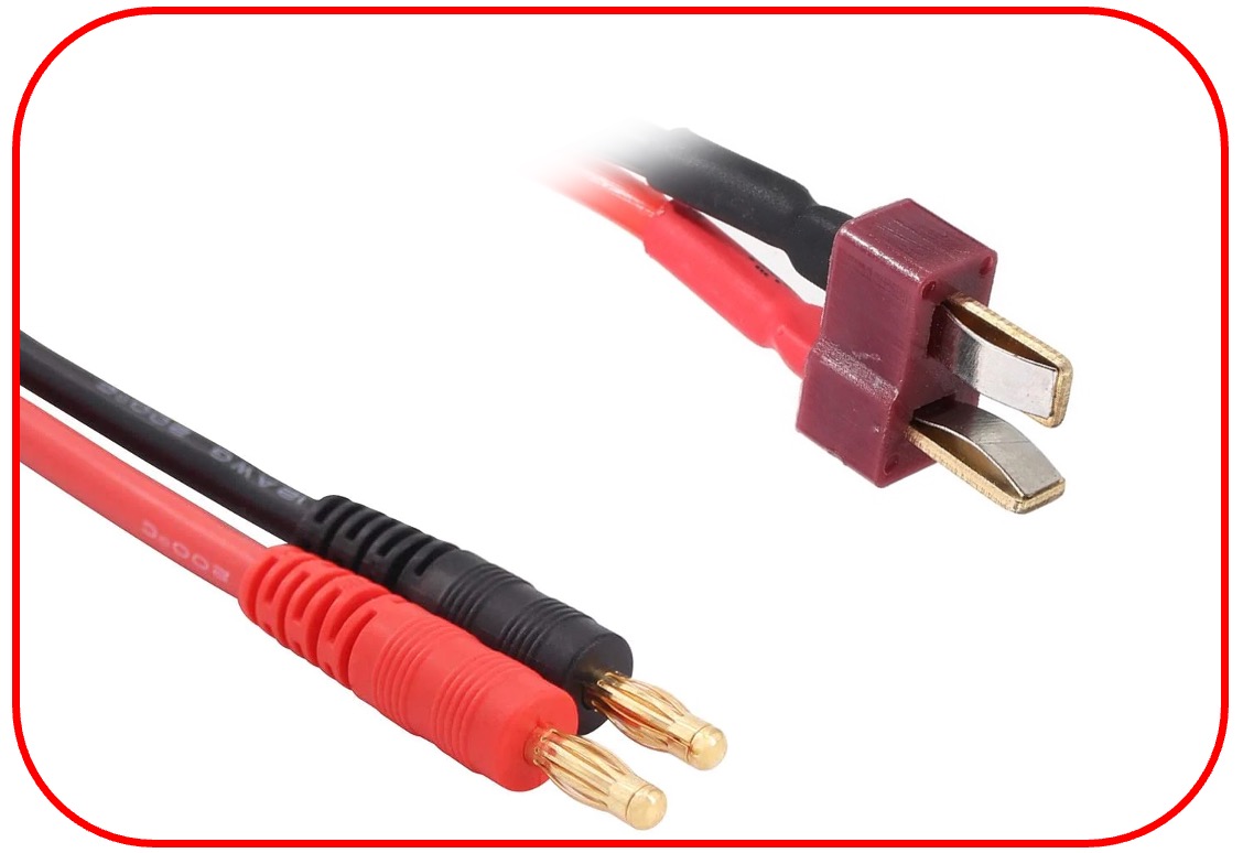 Absima Ladekabel 4mm Goldkontaktstecker - T-Plug 300mm 3040073
