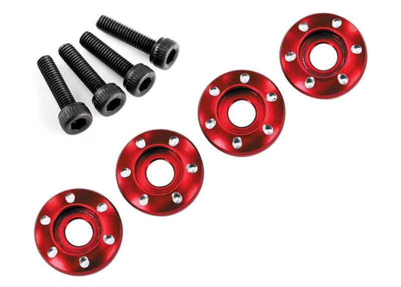 Traxxas Alu-Radmuttern rot (4) 3x12 CS 7668R - Abbildung 1