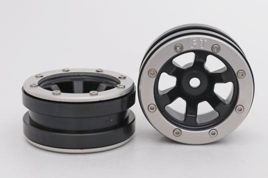 Metsafil Beadlock Wheels PT- Claw Schwarz/Silber 1.9 (2 St.)  MT0060BS