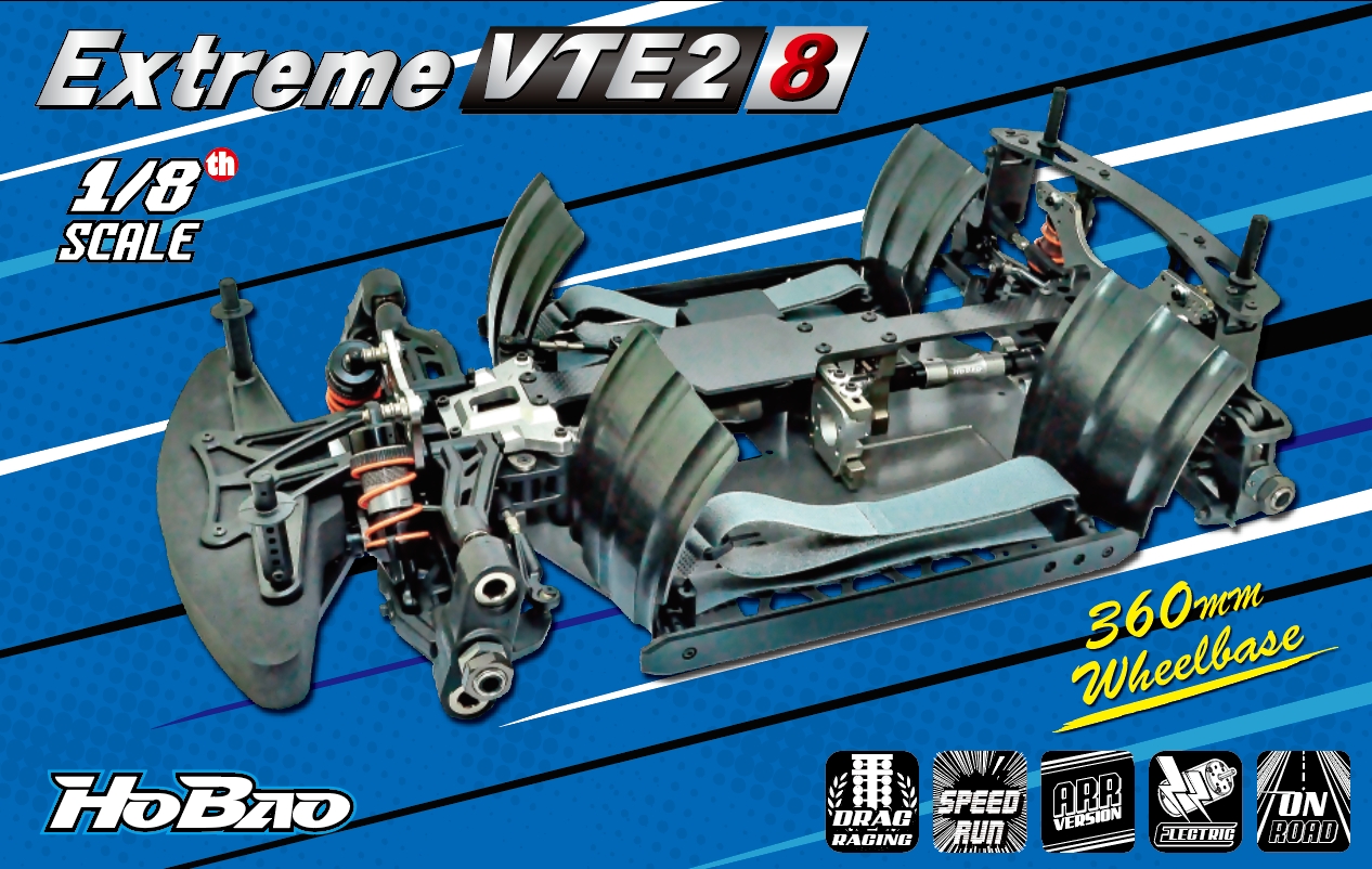 Hobao Hyper VTE2 8 On-Road Extreme Speed 1/8 Chassis (ohne Karosserie und Reifen) VTE2-8 - Abbildung 5