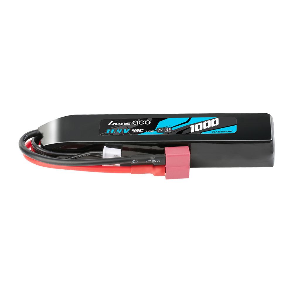 Gens Ace LIPO 1000mAh 11.4V 45C 3S1P Deans(T) High Voltage LIPO Akku Pack GEA103S45DHV