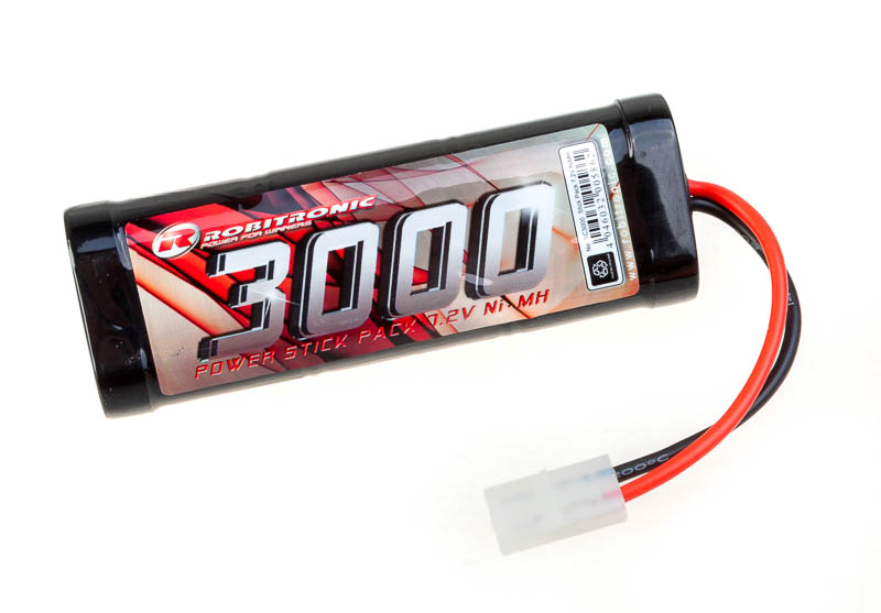 Robitronic SC3000 NiMH Akku 3000mAh 7,2V Stick Pack Tamiya Stecker - Abbildung 1