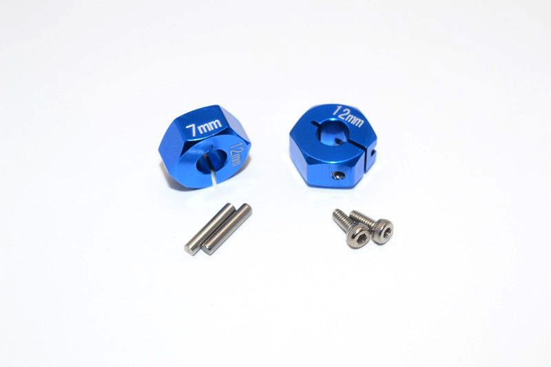 GPM Alu Sechskant-Radmitnehmer-Set 12x7mm blau (2) Tamiya TT02 TT2B010/12X7B