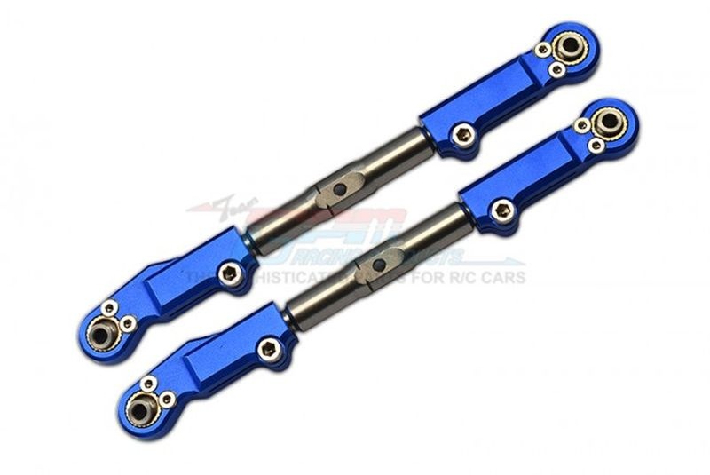 GPM Aluminium & Edelstahl Spurstange oben vorne blau GPM Traxxas Sledge SLE054SB