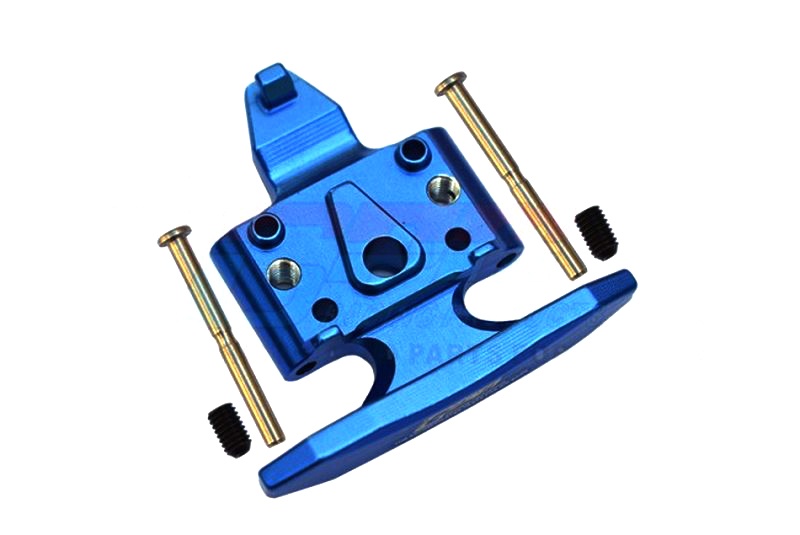 GPM ALUMINUM FRONT BUMPER WITH D-RINGS + ALUMINUM FRONT SKID PLA Team Losi Mini-T 2.0 blau -5PC SET