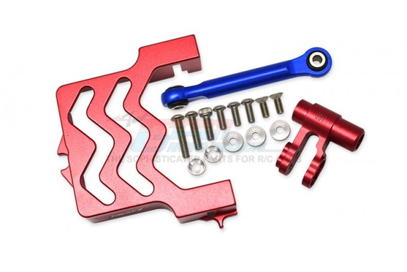 GPM Alu Servobefestigung und Servohorn 25T Set rot Traxxas X-MAXX (neu Ersatz für GPMTXM024R)