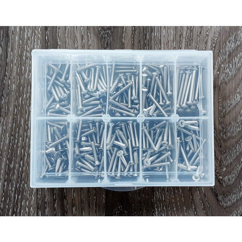 SAMIX Edelstahl M3 Schrauben Set lang 350Stk.  SS-2004