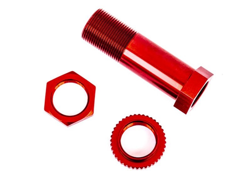 Traxxas Servo-Saver-Steher + Mutter Alu rot eloxiert 9545R