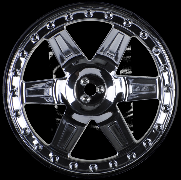 ProLine Desperado 2.8 (Traxxas Style Bead) Black Chrome Rear Wheels 2730-11