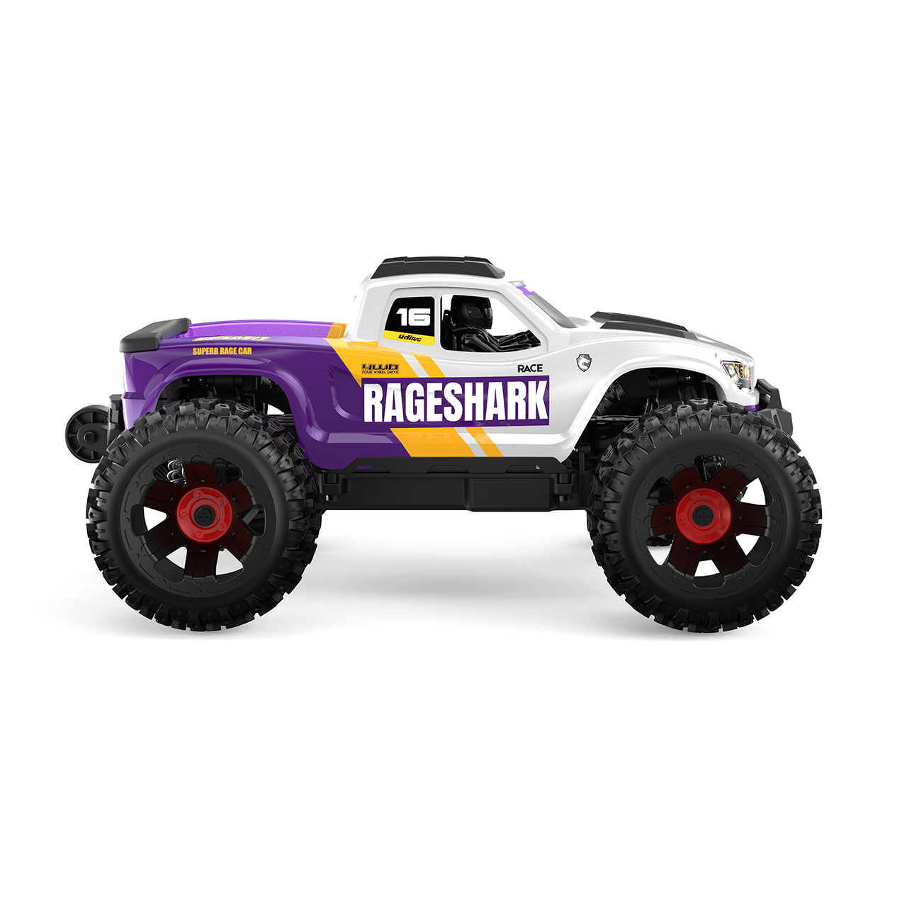 UDI RC Rageshark Monster Truck Brushed 1/16 Purple - Abbildung 3