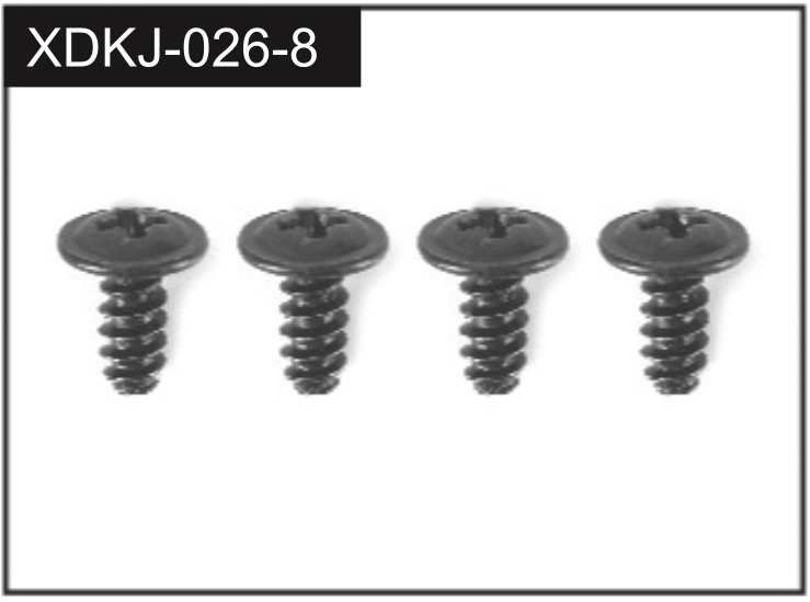 Absima 2.3*8 Screws (4) J-026-8