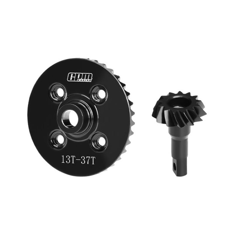 GPM Carbon-Stahl Spiral Tellerrad & Triebling vorn schwarz TRAXXAS Maxx Slash / Maxx TS1200FSBK