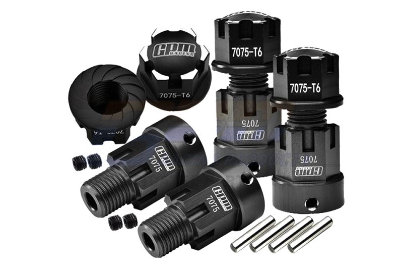 GPM Aluminium Sechskant Radmitnehmer +20mm schwarz AXIAL SCX6 JEEP JLU WRANGLER SCX6010+20MMBK