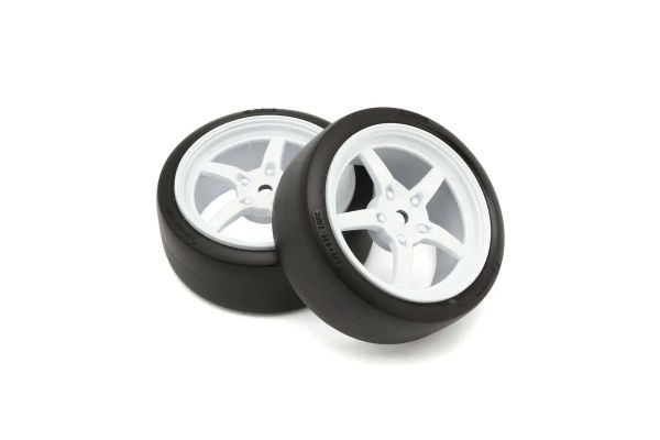Kyosho Verklebte Reifen FZ02 5-Spoke Weiss 1:10 Fazer 2.0 (2) Rally FATH705WD