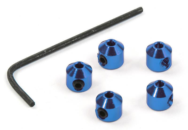 R07200B Aluminium Stopper 2mm Blau (5 Stk)