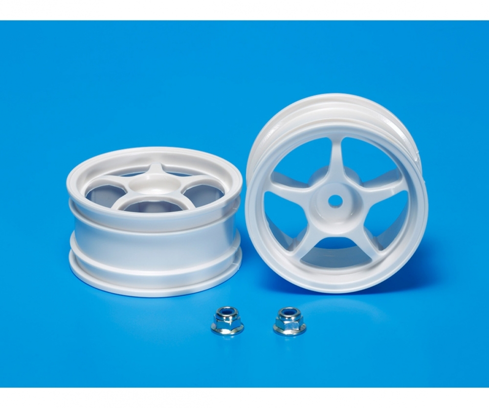 Tamiya 53232 1:10 Felgen (2) 5-Speichen weiß 26mm 300053232