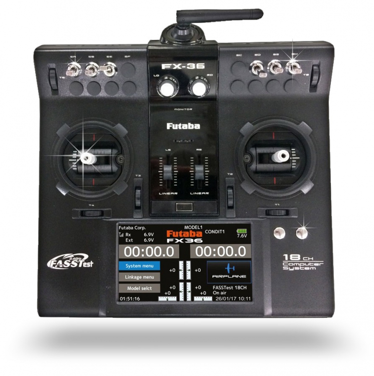 Futaba FX-36 Sender, R7208SB Empfänger, o. Akku & Lader 05003203-3
