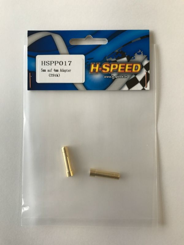 H-SPEED 5mm auf 4mm  Goldkontakt-Adapter  (2Stk) HSPP017