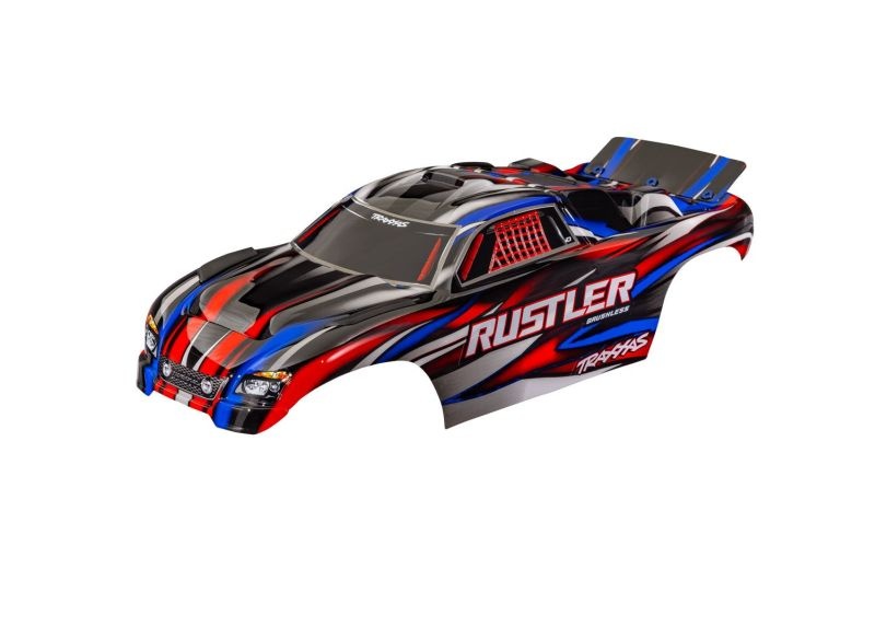 Traxxas Karosserie Rustler rot clipless mit Aufkleber  3721-RED