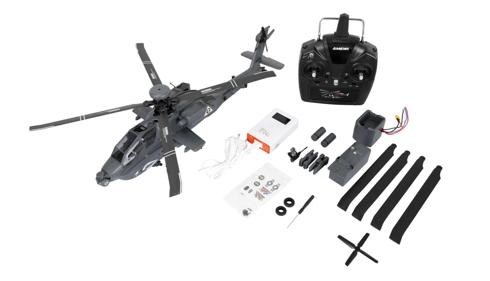 Amewi Apache AH-64D CP Helikopter 6G/3D RTF grau 25369 - Abbildung 10