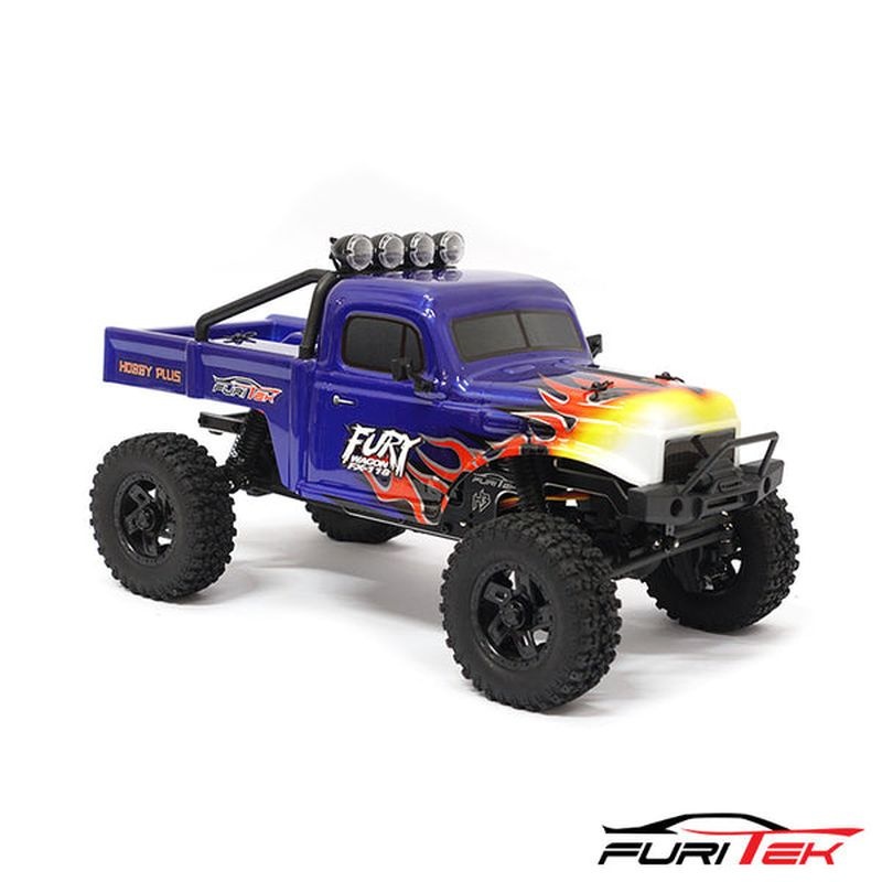 FURITEK FX118 FURY WAGON RTR blau mit Flammen Brushless 1/18 RC Crawler FUR-2412