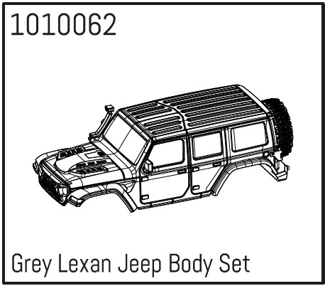 Hobby Plus Grey Lexan Wrangler Body Set 240173