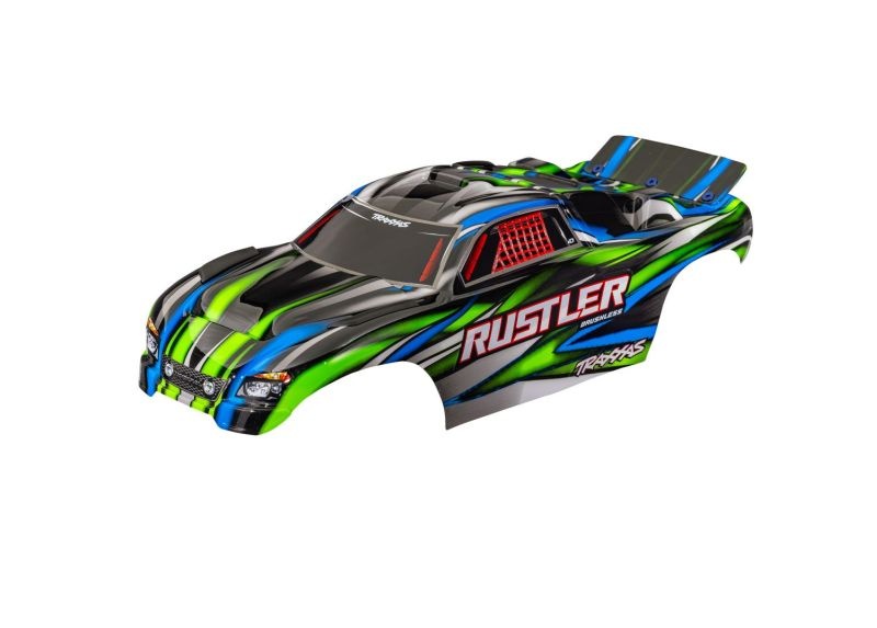 Traxxas Karosserie Rustler grün clipless mit Aufkleber  3721-GRN
