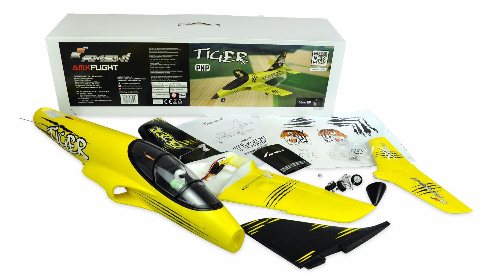 Amewi AMXFlight Tiger S Jet Gelb 55mm EDF PNP 24094 - Abbildung 8