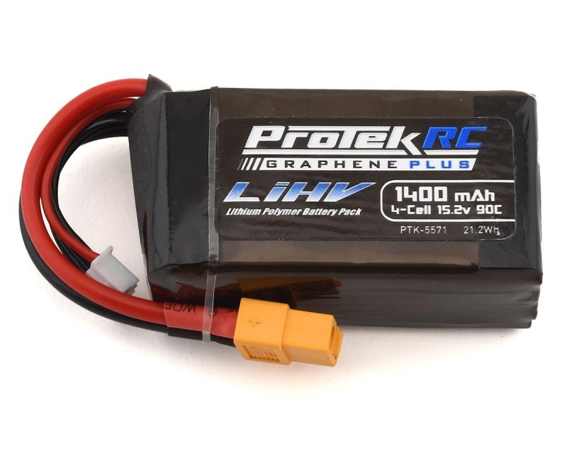 ProTek RC 4S 90C Si-Graphene HV LiPo Batterie mit XT60 Stecker (15.2V, 1400mAh, 70x34x30mm, 150g)