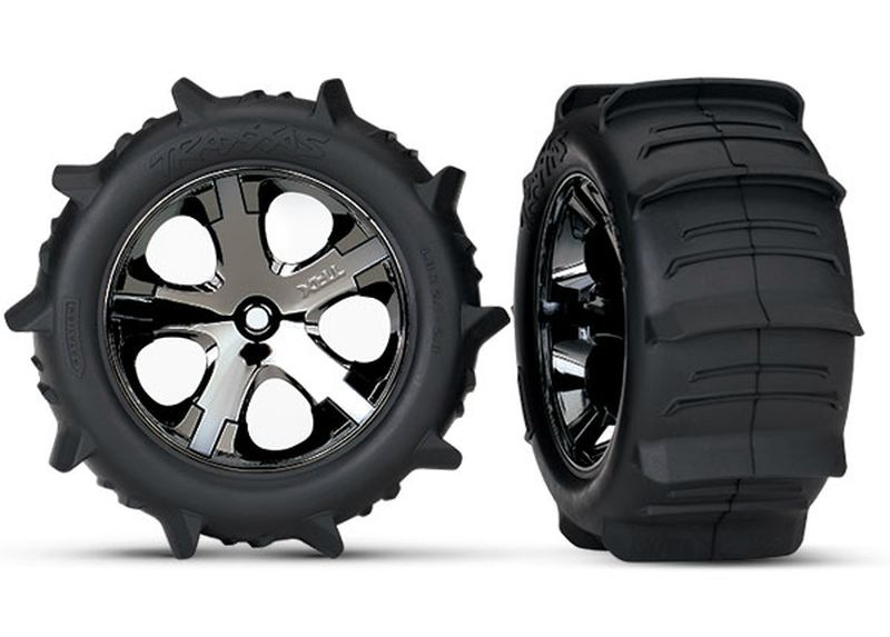 Traxxas Paddle-Reifen auf Felge 2.8 All-Star chrome schwarz TSM rate 3776