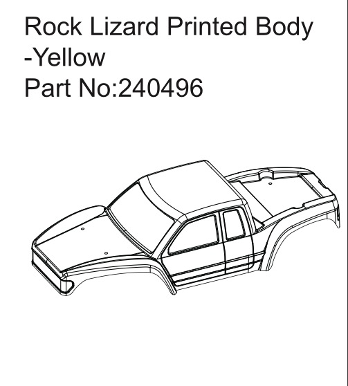 Hobby Plus Rock Lizard Printed Body-Yellow 240496