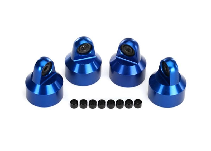 Traxxas Dämpfer Kappen, Alu (blau-eloxiert), GTX Dämpfer (4)/ Distan 7764A