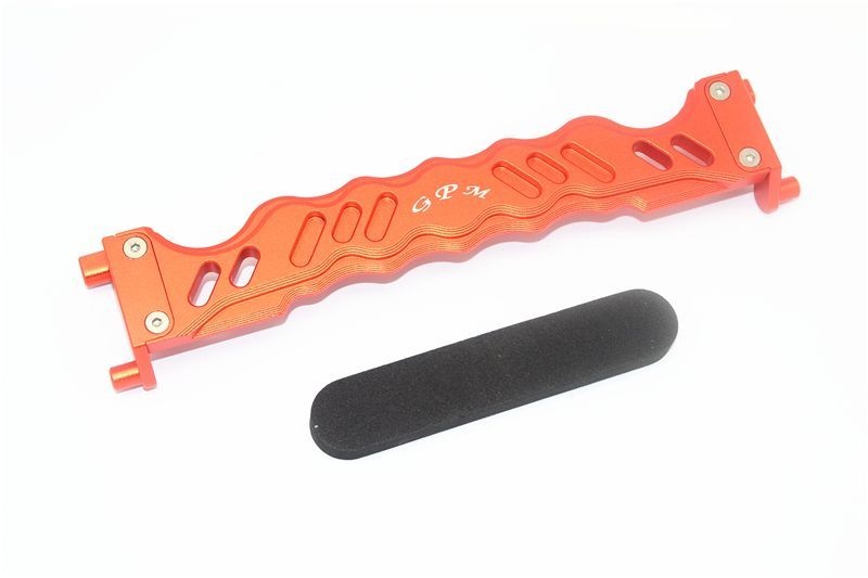 GPM Alu Akkuhalter orange Traxxas MAXX