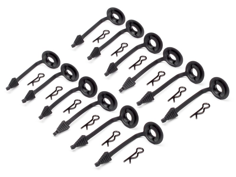 HPI 85470 Karosseriehalter-Scheiben mit Gummi und Splinte 8mm (12St) - Abbildung 1