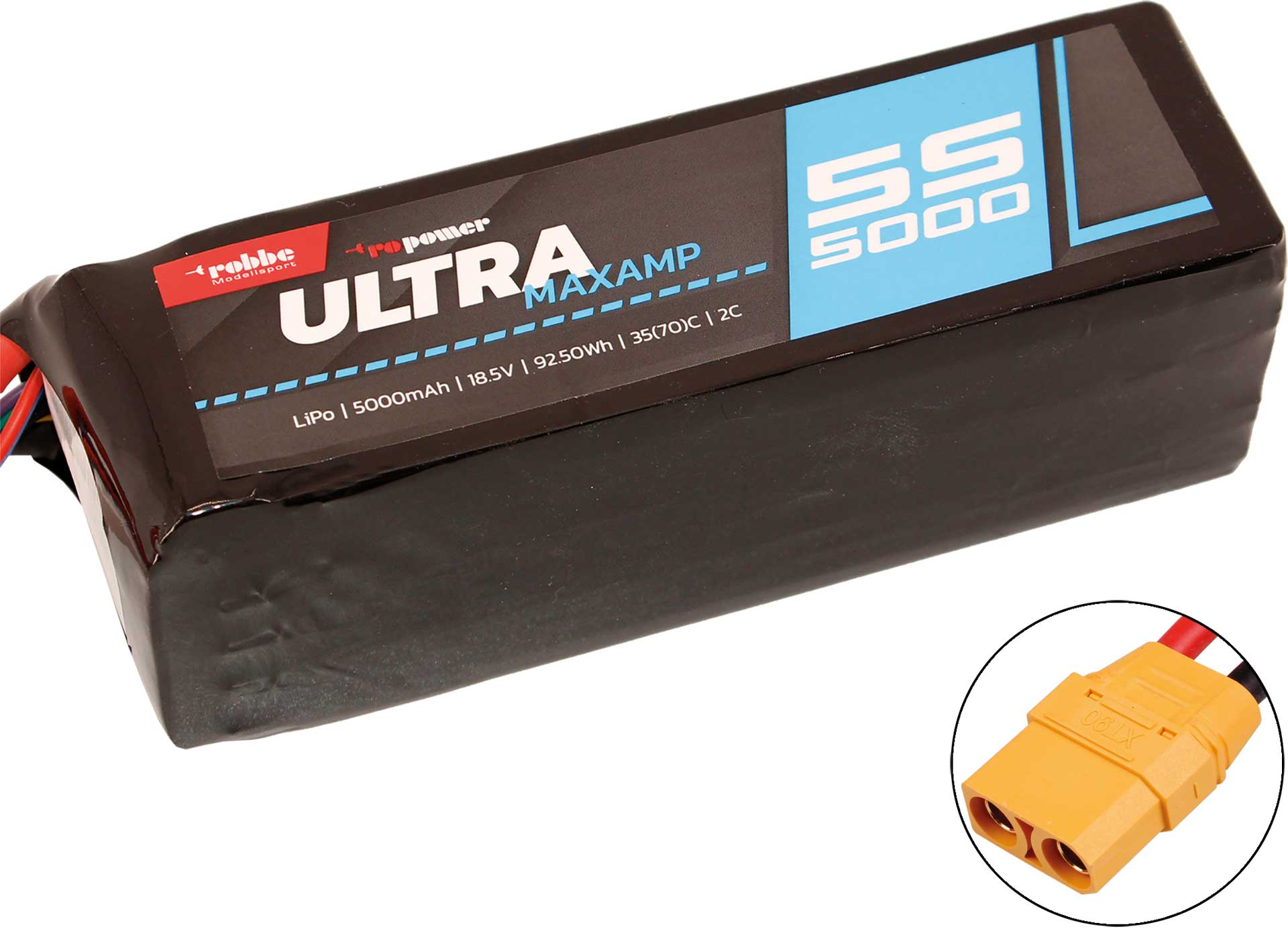 Robbe RO-POWER ULTRA MAXAMP 5000MAH 18,5 VOLT 5S 35(70)C LIPO AKKU 7380