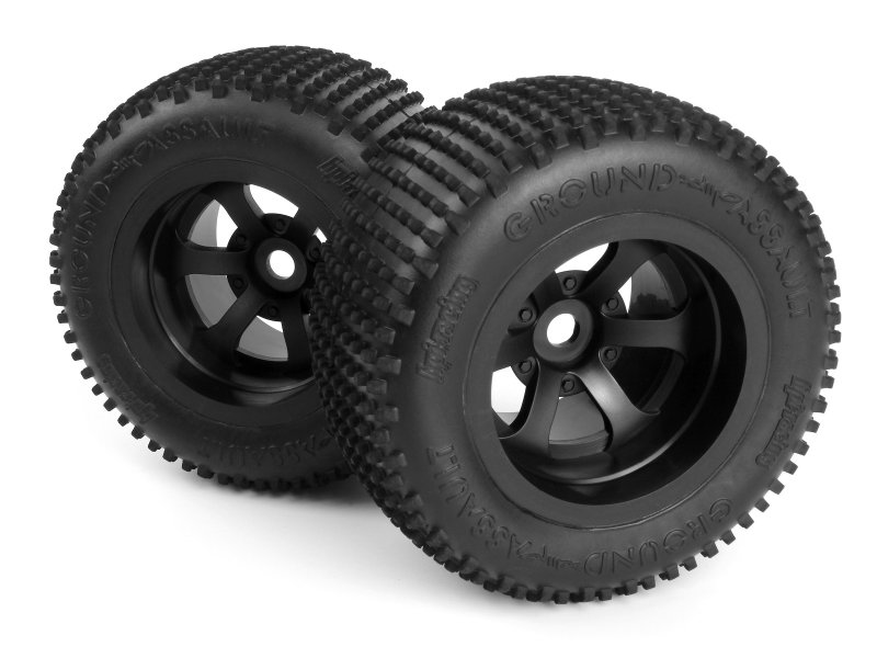 HPI Ground Assault Tire on Scorch Rim Wheel Set 160170