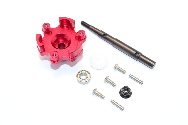 GPM Alu Hauptzahnrad Adapter und Welle rot Traxxas X-MAXX