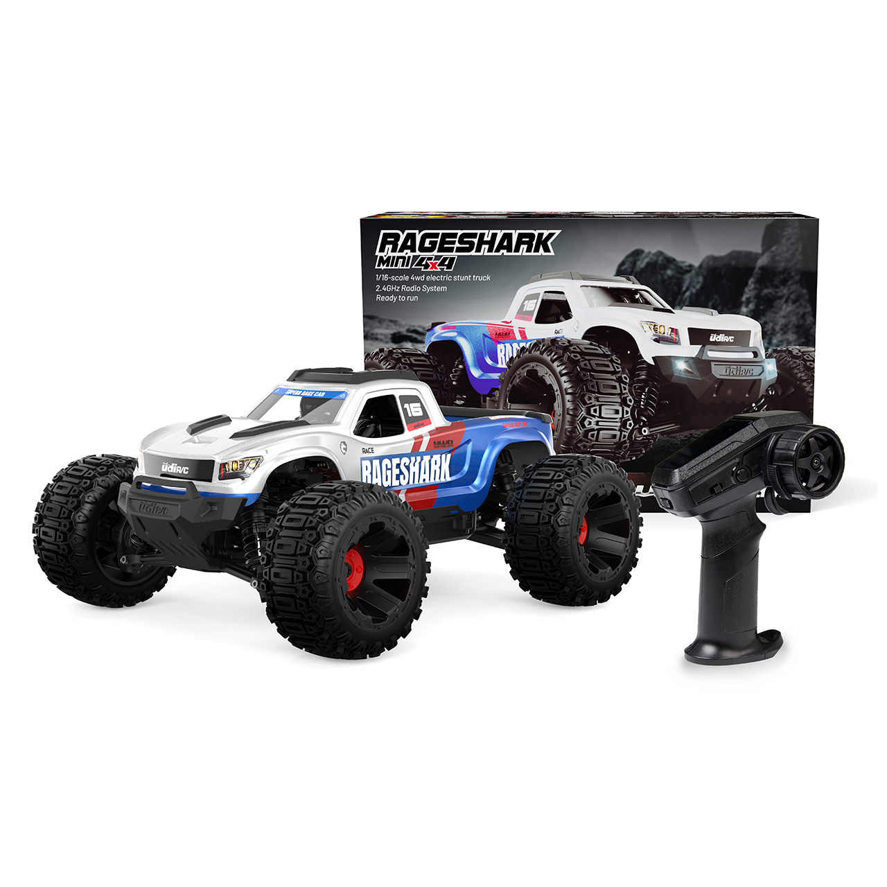 UDI RC Rageshark Monster Truck Brushed 1/16 Blau - Abbildung 4