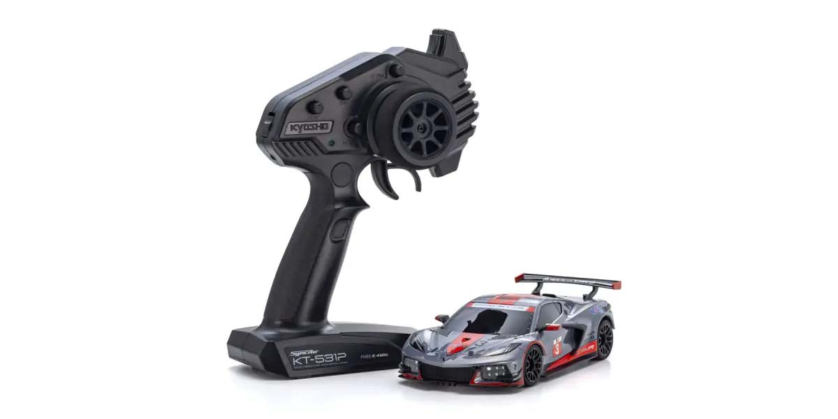 Kyosho Mini-Z MR04 RWD Corvette C8-R Gun Metal / Red (W-MM/KT531P) 32356GMR - Abbildung 3