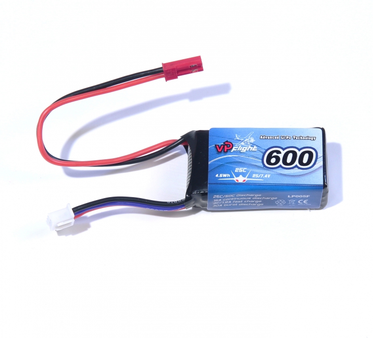 Vapex LiPo Akku 2S 7,4V  600mAh 25C JST-RCY (BEC) LP0005F