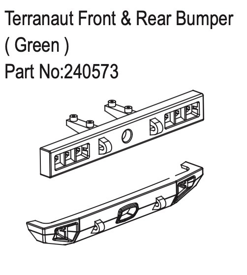 Hobby Plus Terranaut Front & Rear Bumper ( Green ) 240573